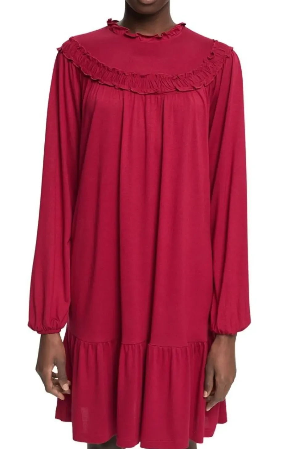 EDC Minikleid aus Strick, LENZING™ ECOVERO™ rot S23 112CC1E312