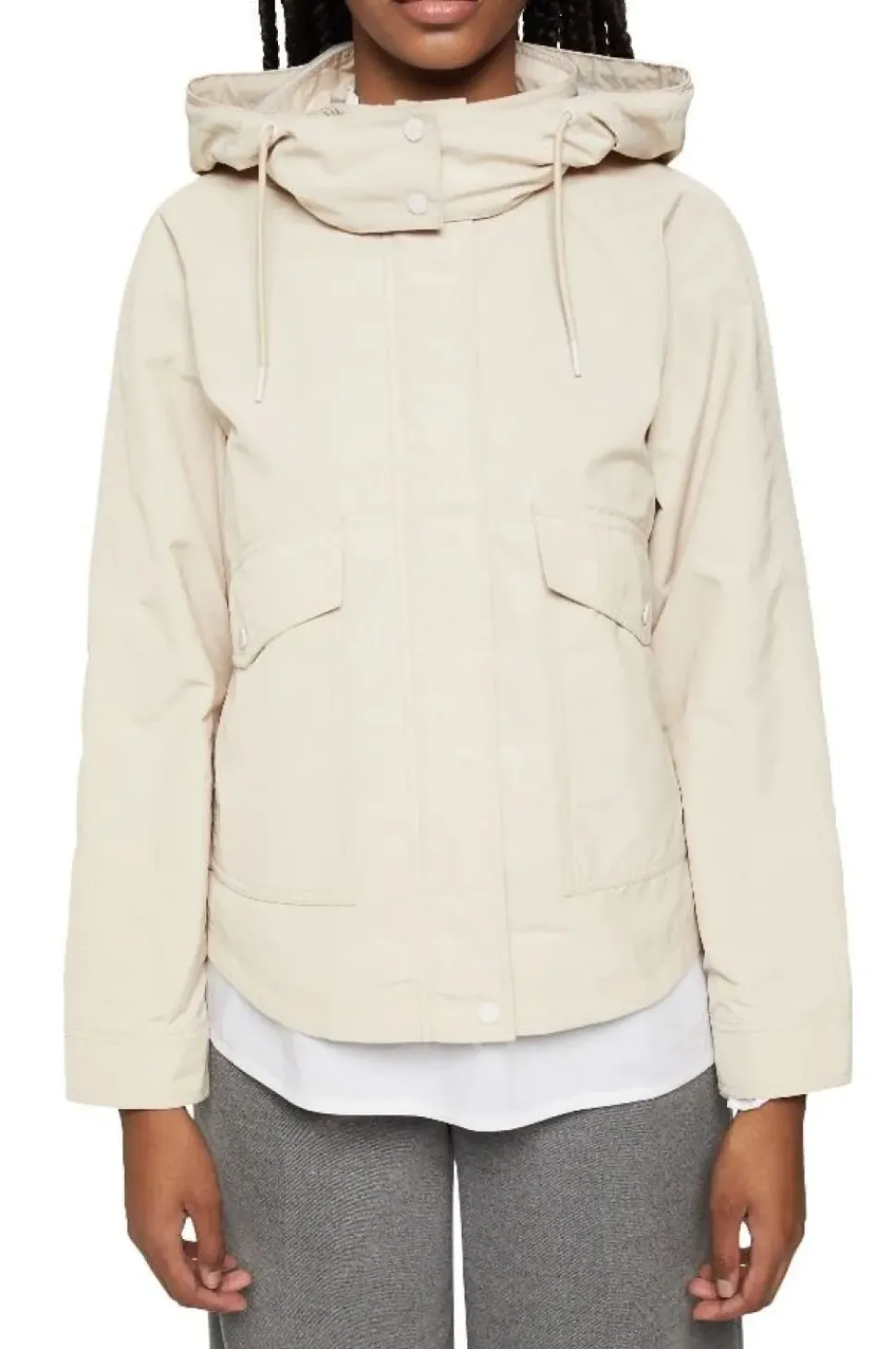 EDC Outdoor Jacke recycelt wasserabweisend beige S12 012CC1G301