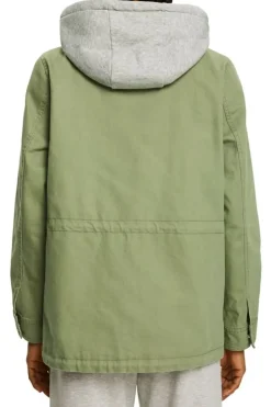 EDC Parka mit Kapuzeneinsatz aus Jersey grün S23 013CC1G309