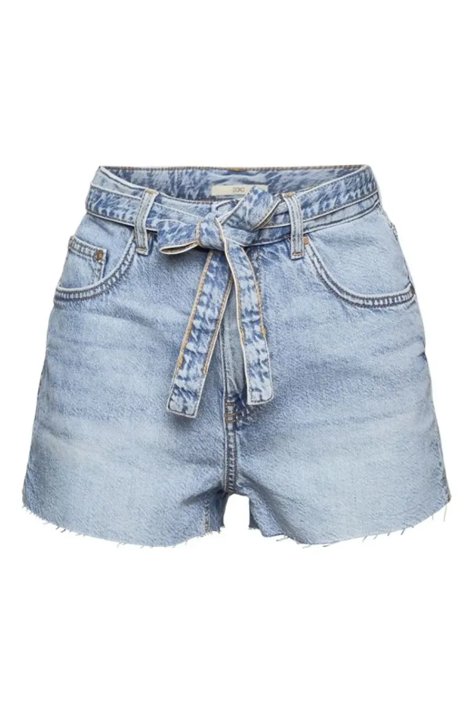 EDC Shorts kurze Hose Bindegürtel blau S22 042CC1C302