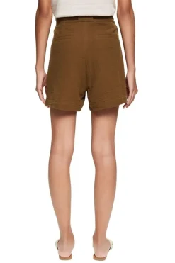 EDC Shorts kurze Hose Crinkle- Effekt Bindegürtel grün S22 052CC1C308