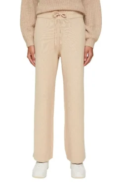 EDC Strickhose weites Bein Wolle elastischer Kordelzugbund beige S21 091CC1B301