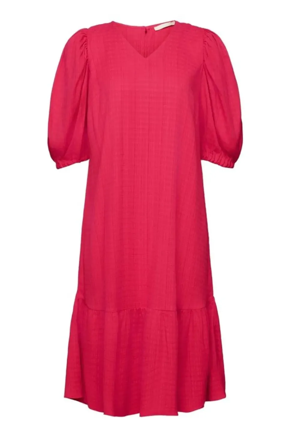 EDC strukturiertes Midikleid V-Ausschnitt pink, schwarz S23 033CC1E314