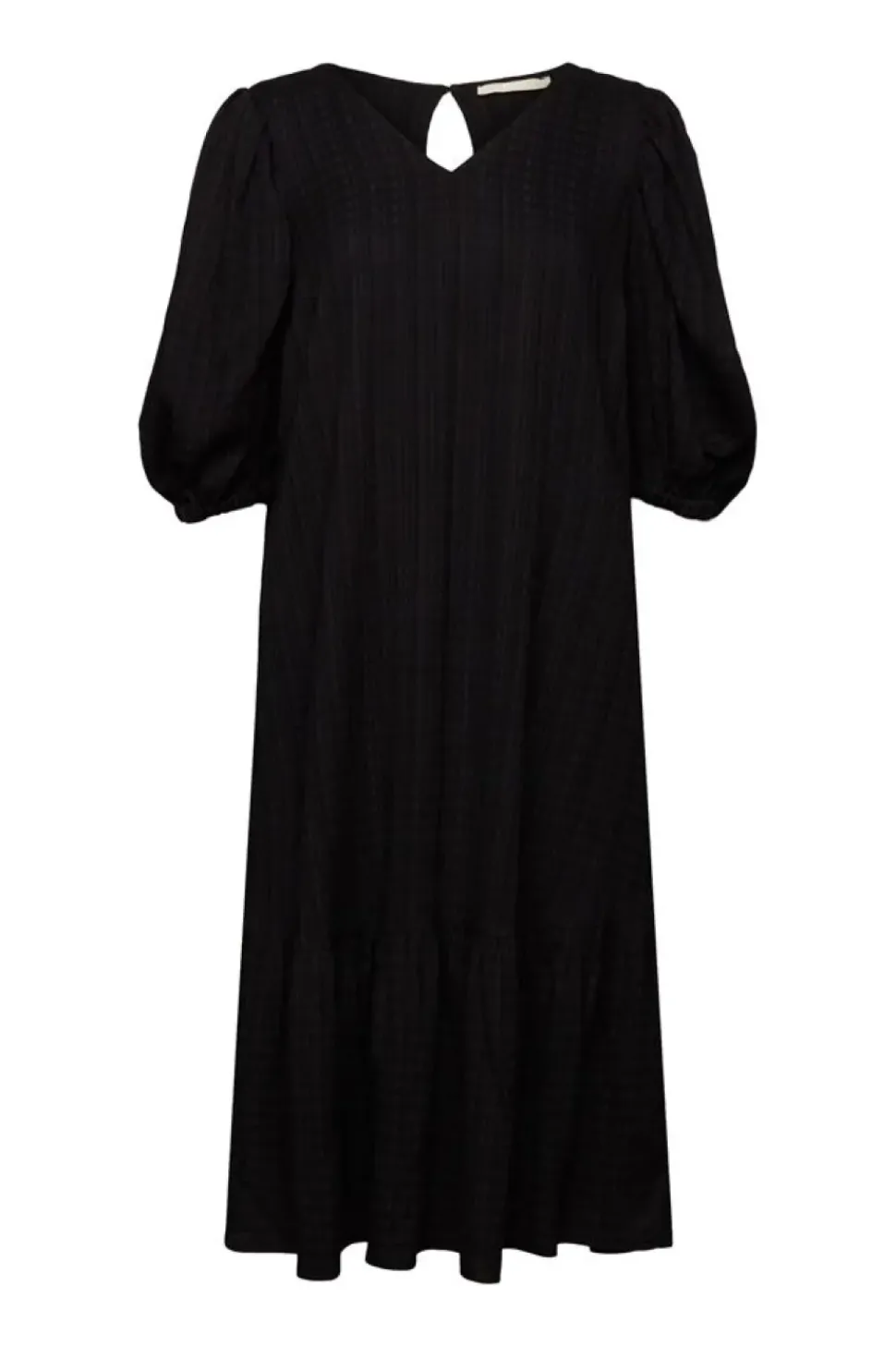 EDC strukturiertes Midikleid V-Ausschnitt pink, schwarz S23 033CC1E314