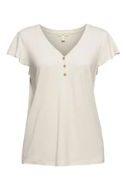 edc T-Shirt Leinen beige 041CC1K332