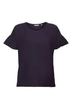 EDC T-Shirt mit Strukturmuster blau S23 033CC1K317