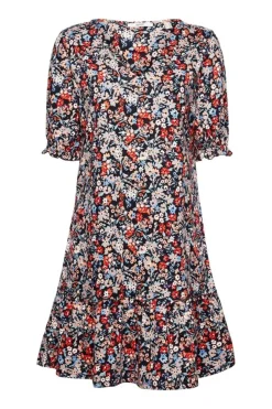 Esprit Bedrucktes Minikleid aus Jersey, 100 % Baumwolle blau S23 043EE1E319
