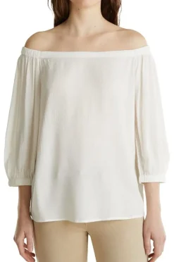 Esprit Bluse Carmen 3/4 Arm weiß orange 030EE1F318