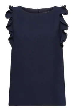 Esprit Chiffonbluse mit Rüschen lila, schwarz NOS 993EO1F305