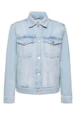 ESPRIT Denim-Jacke reine Baumwolle Schlaufe am Saum blau NOS 992EE1G311