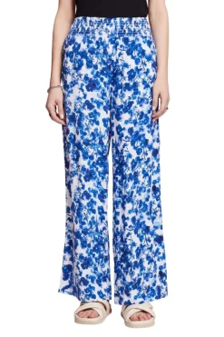 Esprit Gemusterte Pull-on-Hose mit weitem Bein orange, blau S23 043EE1B339