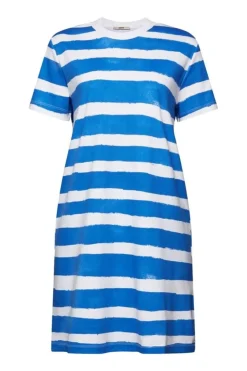 Esprit gestreiftes T-Shirt-Kleid 100% Baumwolle blau S23 053EE1E320