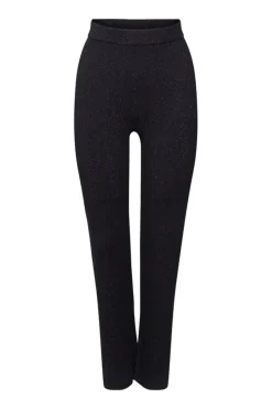 Esprit Glitzernde Strickhose schwarz S23 112EE1B301