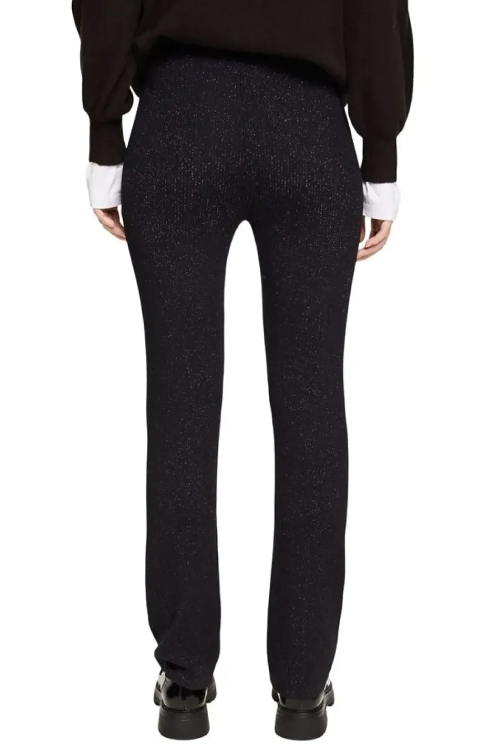 Esprit Glitzernde Strickhose schwarz S23 112EE1B301