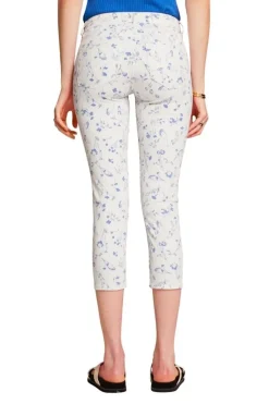 Esprit Hose mit floralem Muster 3/4 Bein weiß S23 043EE1B317