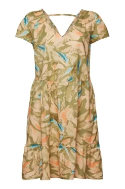 Esprit Kleid mit Allover-Print grün S23 063EE1E304