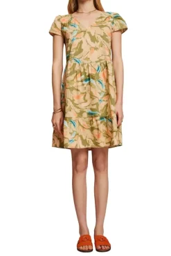 Esprit Kleid mit Allover-Print grün S23 063EE1E304