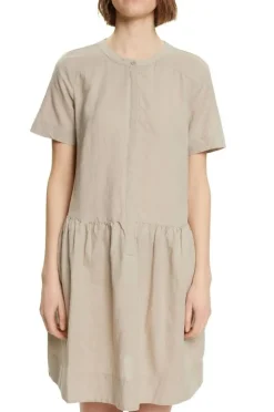 ESPRIT Kleid mit Knopfleiste aus Leinen-Mix 042EE1E315