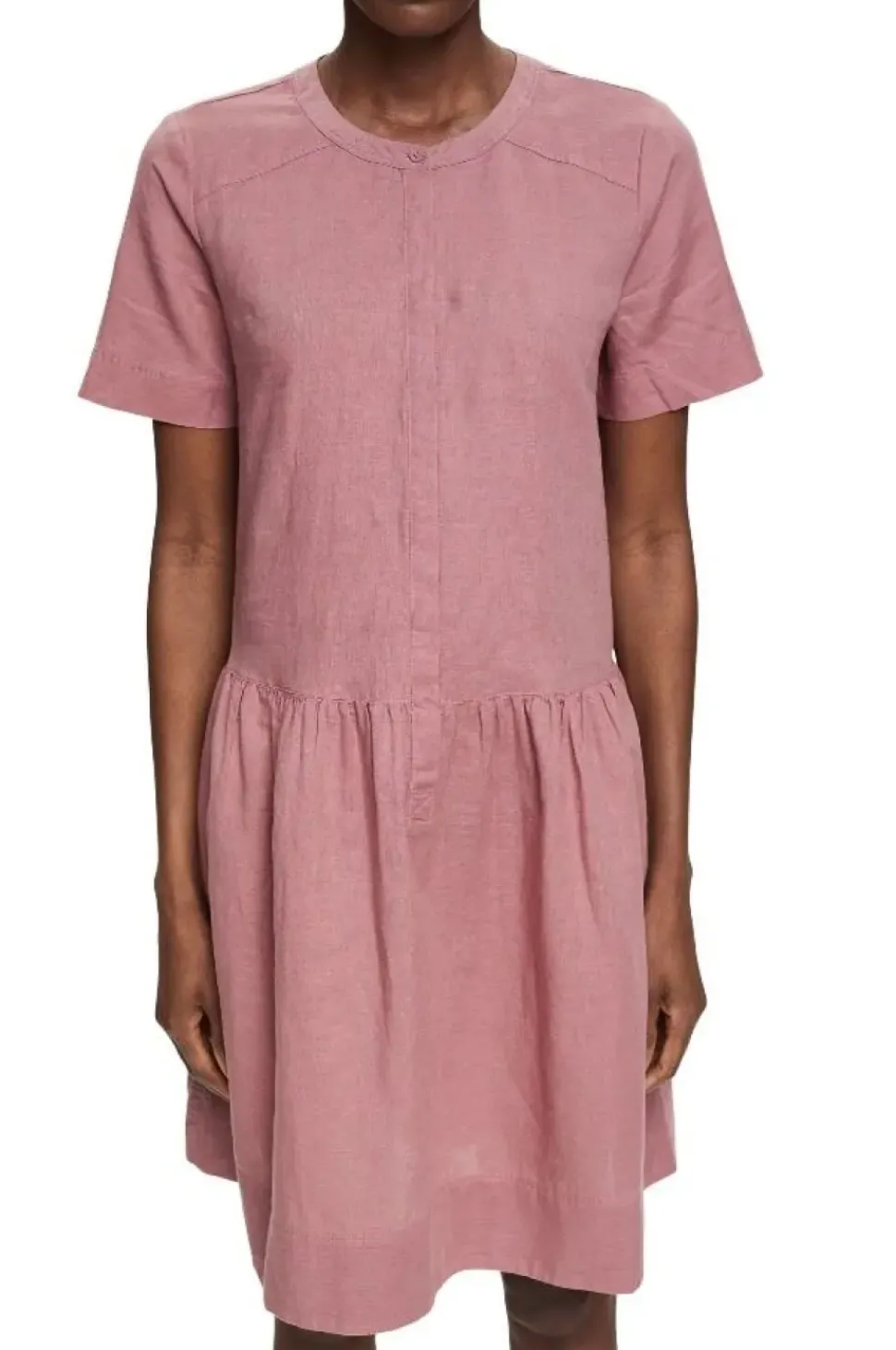 ESPRIT Kleid mit Knopfleiste aus Leinen-Mix 042EE1E315