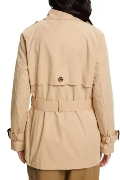 Esprit Kurzer Trenchcoat mit Gürtel beige, grün, schwarz S23 013EE1G330