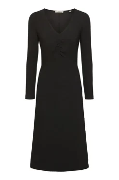 Esprit Midikleid mit V-Ausschnitt schwarz S23 112EE1E307