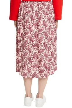 ESPRIT Midirock geblümt allover Muster LENZING ECOVERO weiß S12 022EE1D302