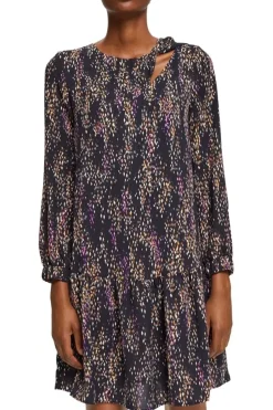 Esprit Minikleid mit Muster und Cut-out schwarz S23 102EE1E325