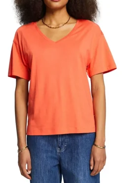 Esprit Oversize T-Shirt orange, schwarz S23 043EE1K325