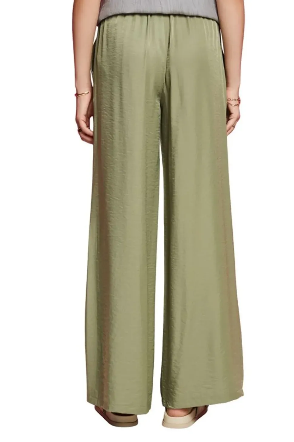 Esprit Satinhose mit weitem Bein grün S23 063EE1B304