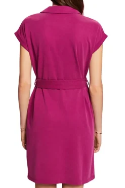 Esprit Strickkleid mit Bindegürtel, TENCEL™ pink S23 043EE1E334