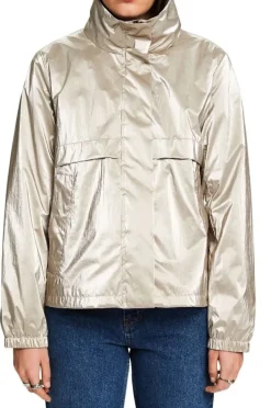 ESPRIT Windjacke Outdoorjacke Metallic- Beschichtung beige S14 014EE1G389