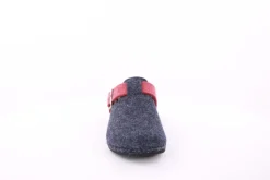 Fuß Bequem Damen Hausschuh Pantolette Zierschnalle blau S23 206/01