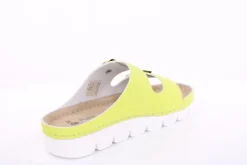 Fußbequem Damen Pantolette Leder gelb, pink S13 9002