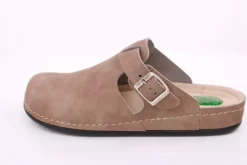 Fuß Bequem Damen Pantolette Leder Gelkissen braun S14 1013