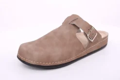 Fuß Bequem Damen Pantolette Leder Gelkissen braun S14 1013
