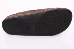 Fuß Bequem Herren Pantolette Clog Leder Gelkissen braun S14 1013M