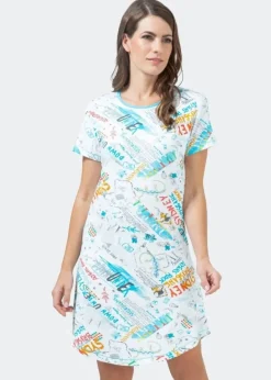 Hajo Sleepshirt Nachthemd 1/4 Arm gemustert 45447