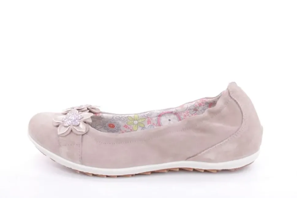 Imac Mädchen Ballerina Rauleder Blumenmotiv beige S13 380160