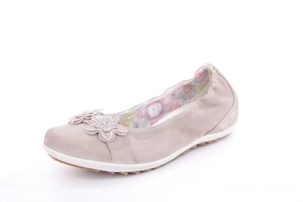 Imac Mädchen Ballerina Rauleder Blumenmotiv beige S13 380160