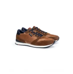 Lloyd Herren Sneaker EDMOND gelochtes Leder Variofootbed BRAUN/BLAU 14-414-13