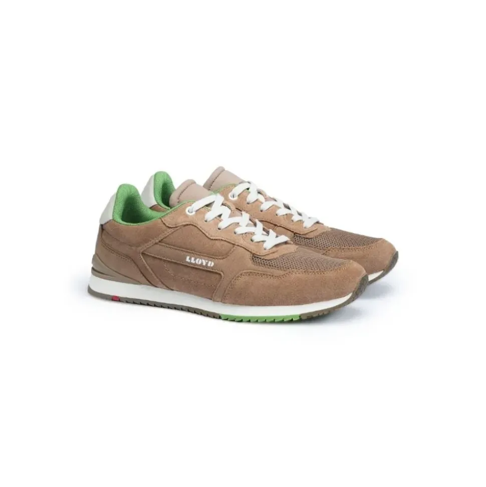 Lloyd Herren Sneaker EGILIO Leder Variofootbed BRAUN/GRÜN 14-418-11