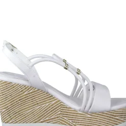 Marco Tozzi Damen Sandalatte Keilabsatz weiß S13 2-2-28349-20