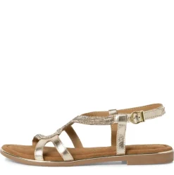 Marco Tozzi Damen Sandale Leder gold S14 2-28143-42