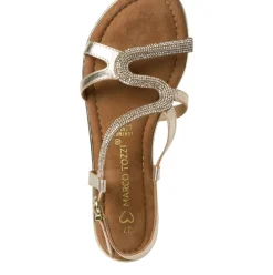 Marco Tozzi Damen Sandale Leder gold S14 2-28143-42