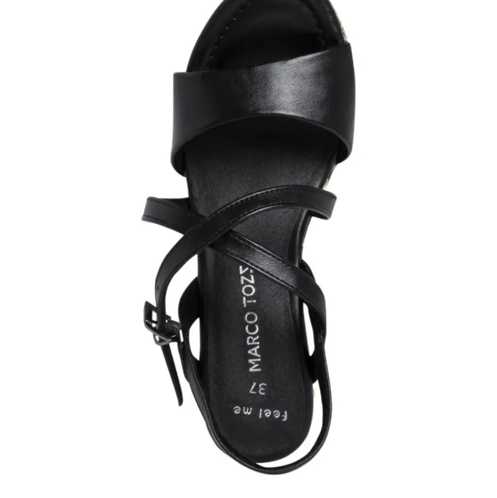 MARCO TOZZI Damen Sandalette Wedges Keilabsatz schwarz S12 2-2-28371-28