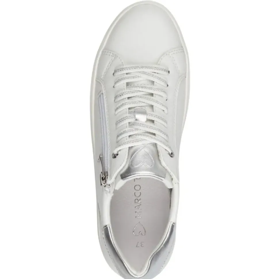 Marco Tozzi Damen Sneaker Plateausohle Strasssteinbesatz weiß S14 2-23715-42