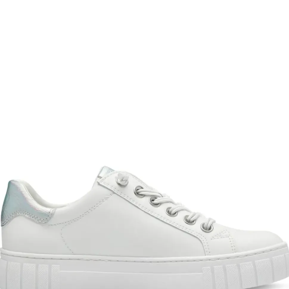 Marco Tozzi Damen Sneaker Vegan Plateausohle Wechselfußbett weiß S14 2-23717-41
