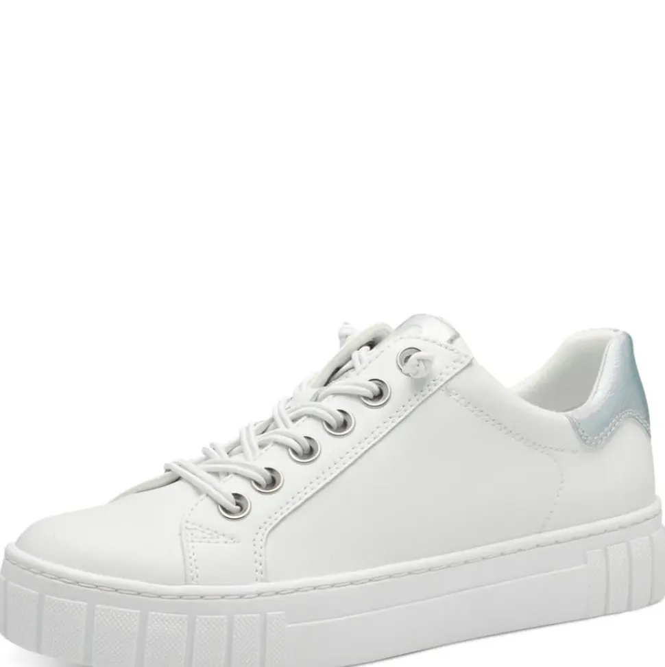 Marco Tozzi Damen Sneaker Vegan Plateausohle Wechselfußbett weiß S14 2-23717-41