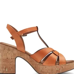 Marco Tozzi Sandale Blockabsatz Korkoptik orange S14 2-28394-42
