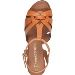 Marco Tozzi Sandale Blockabsatz Korkoptik orange S14 2-28394-42